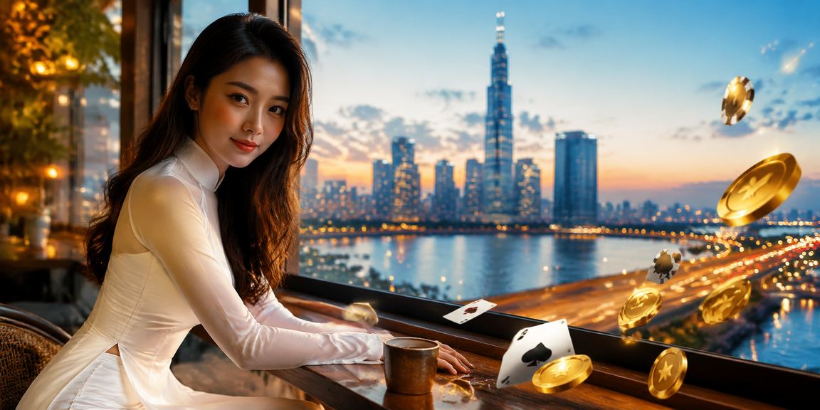 Người chơi trong trang phục áo dài thưởng thức trò chơi bài tại Hồ Chí Minh